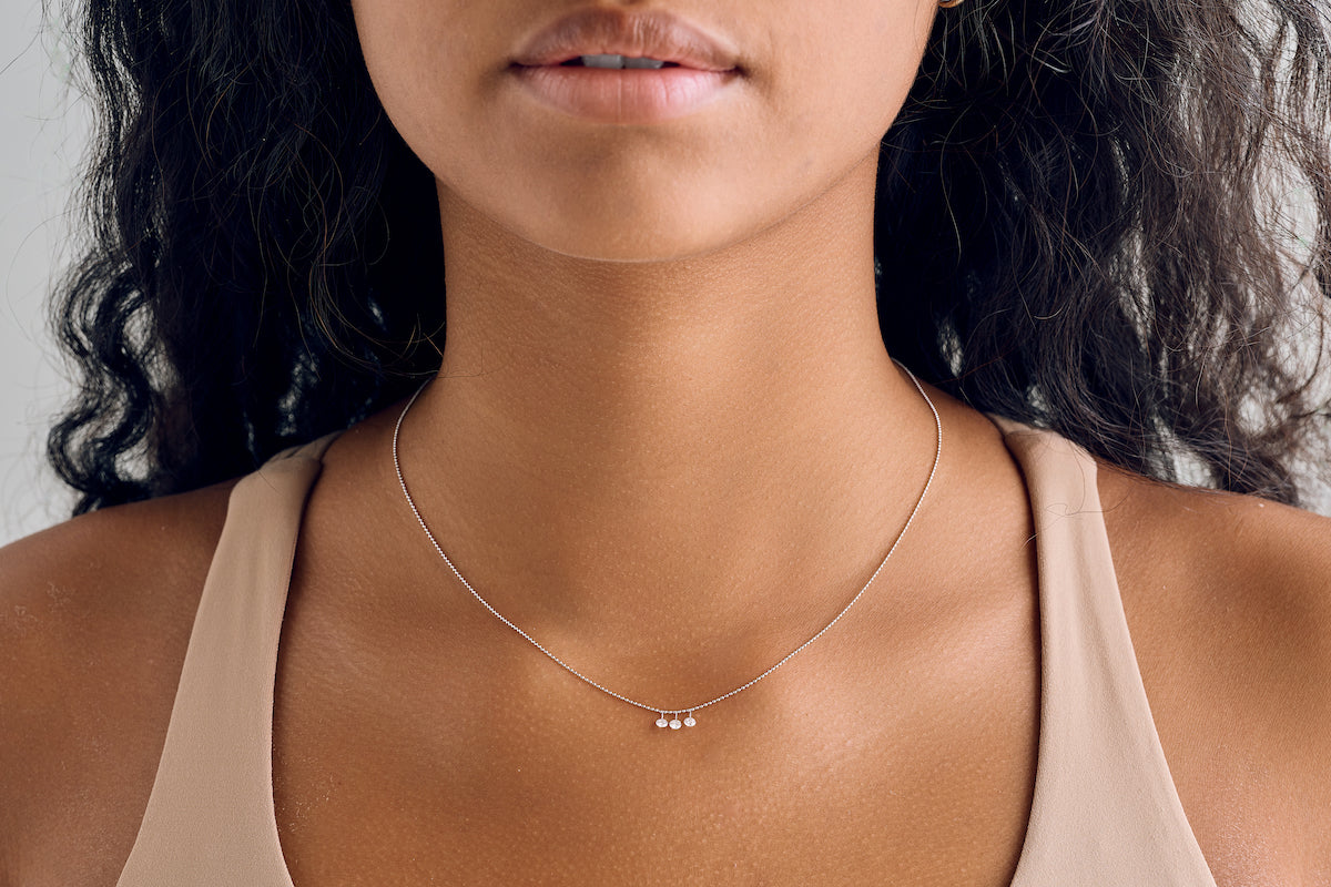 Diamond Trio Necklace, 10k 14k 18k Solid Gold Cluster Necklace, Bezel Set  Diamond Layering Necklace, 0,11 Carat Diamond Dainty Necklace - Etsy