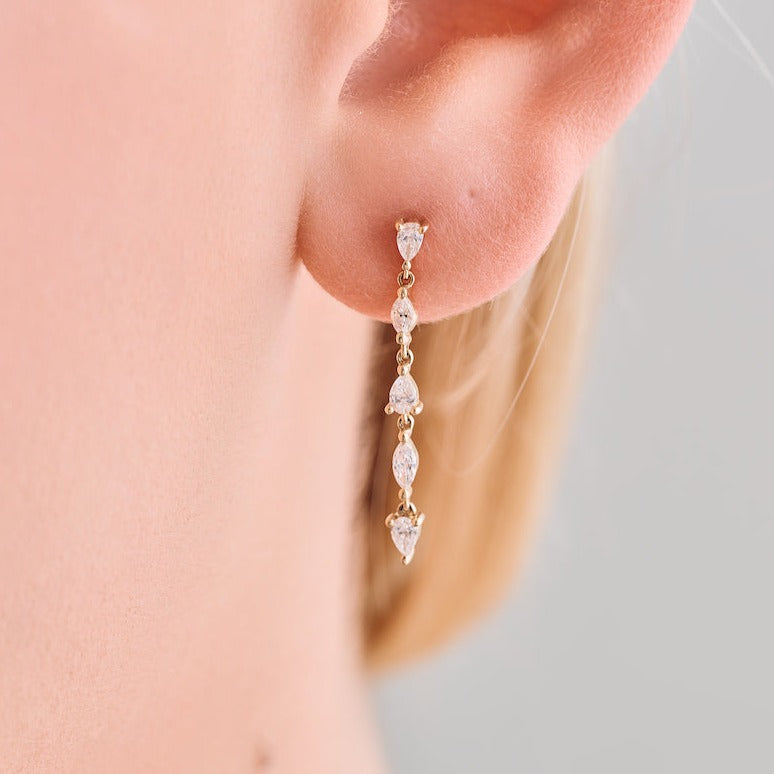 Marquise and Pear Drop Earrings