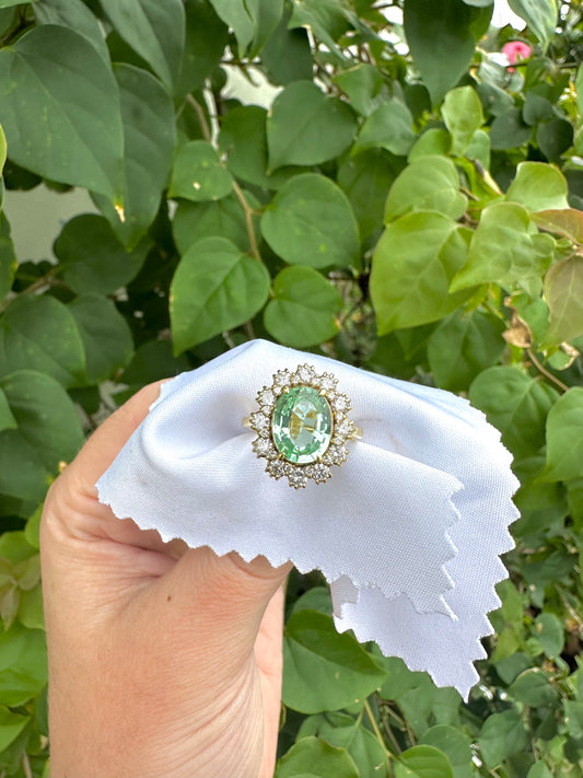 Vintage Pariaba and Diamond Ring