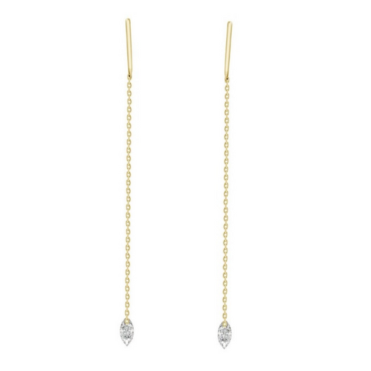 Marquise Diamond Threader Earrings – Henri Noël