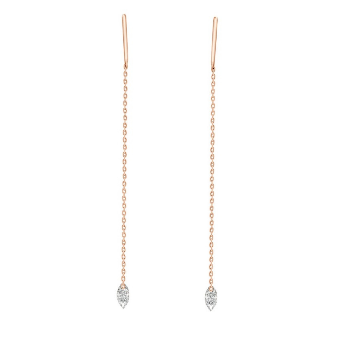 Marquise Diamond Threader Earrings – Henri Noël