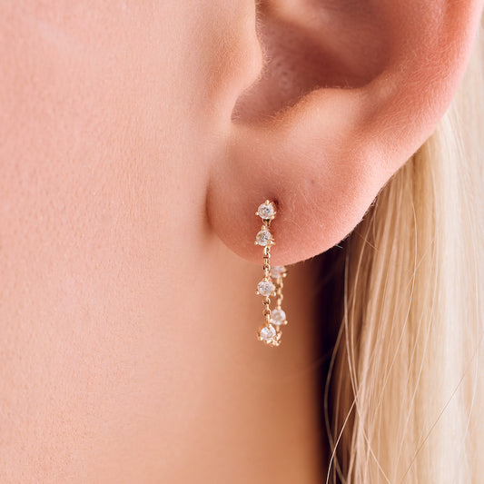 Multi Diamond Drop Earrings – Henri Noël