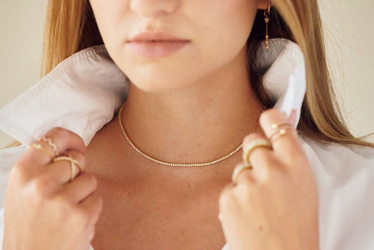 Paperclip and Diamond Tennis Choker – Henri Noël