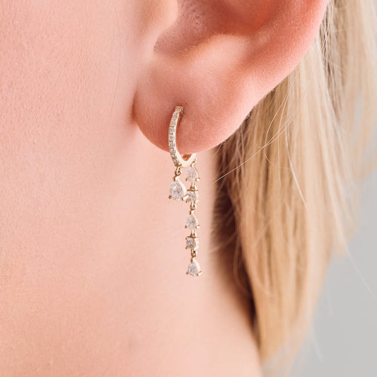 Pear and Round Drop Hoops – Henri Noël