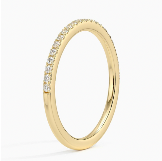 Petite Half Pavé Diamond Ring – Henri Noël