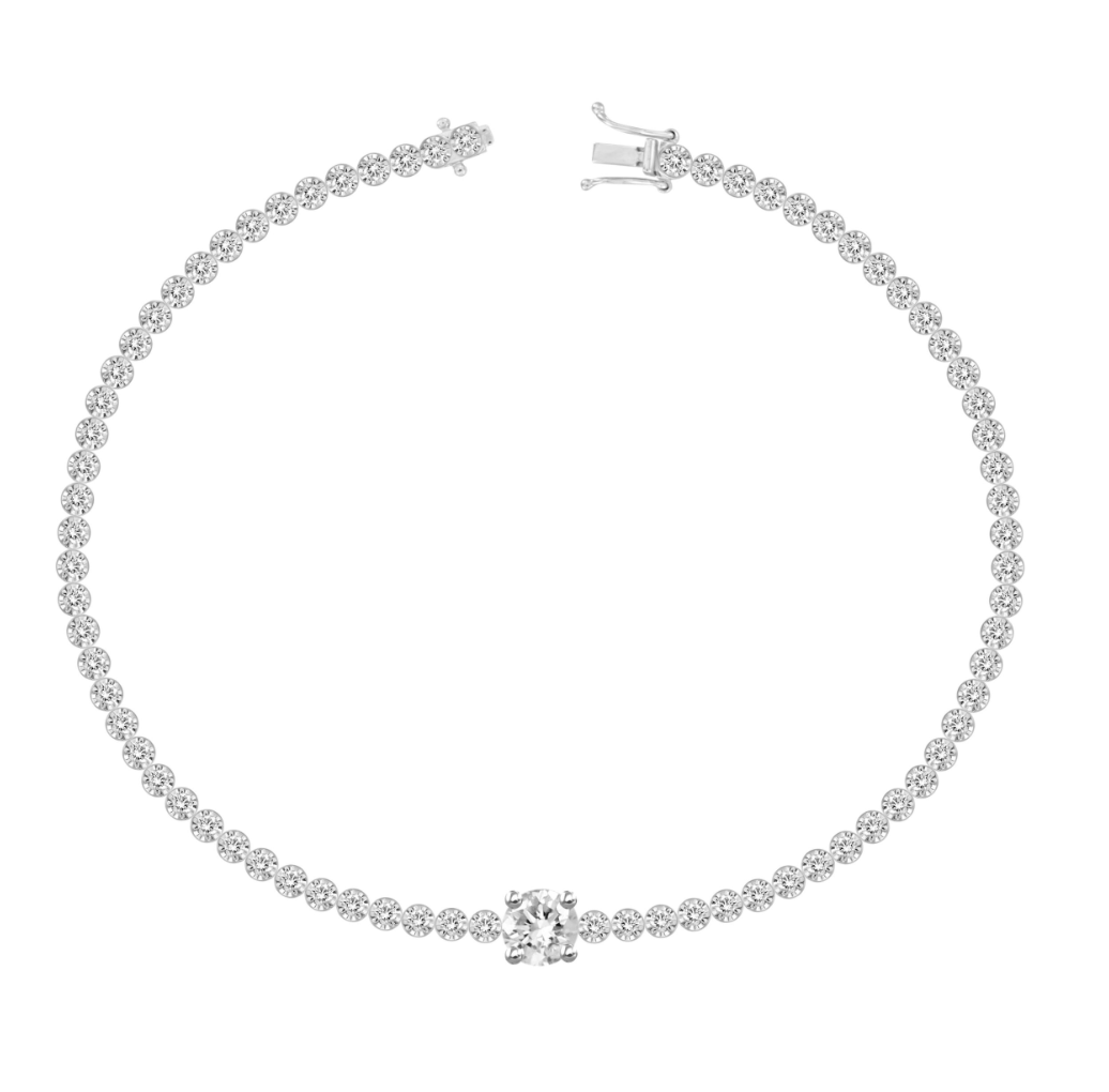 Center Diamond Tennis Bracelet