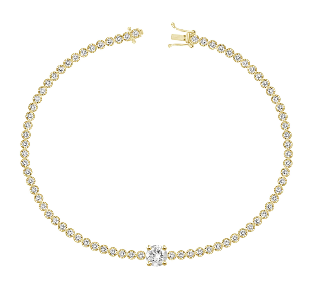 Center Diamond Tennis Bracelet