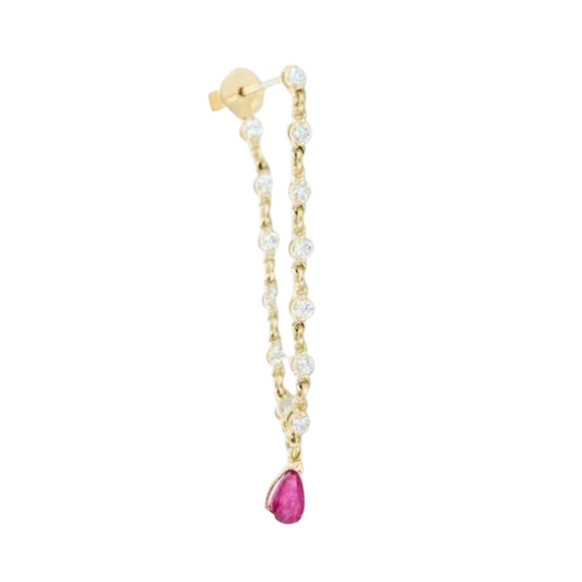 Ruby and Diamond Chain Earrings – Henri Noël