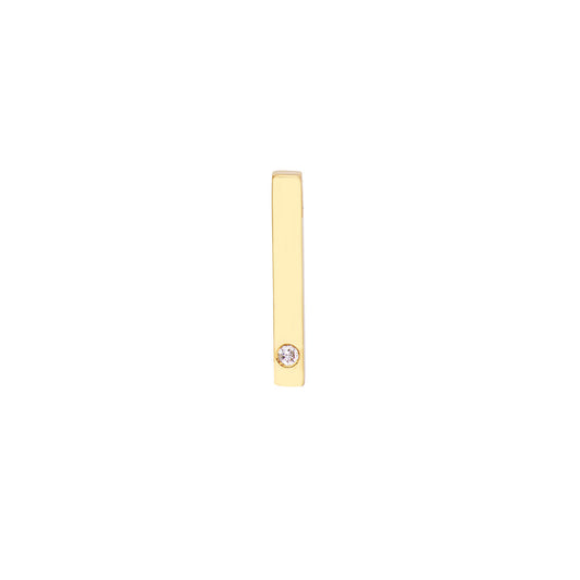 Small Bar Earrings with Diamond – Henri Noël