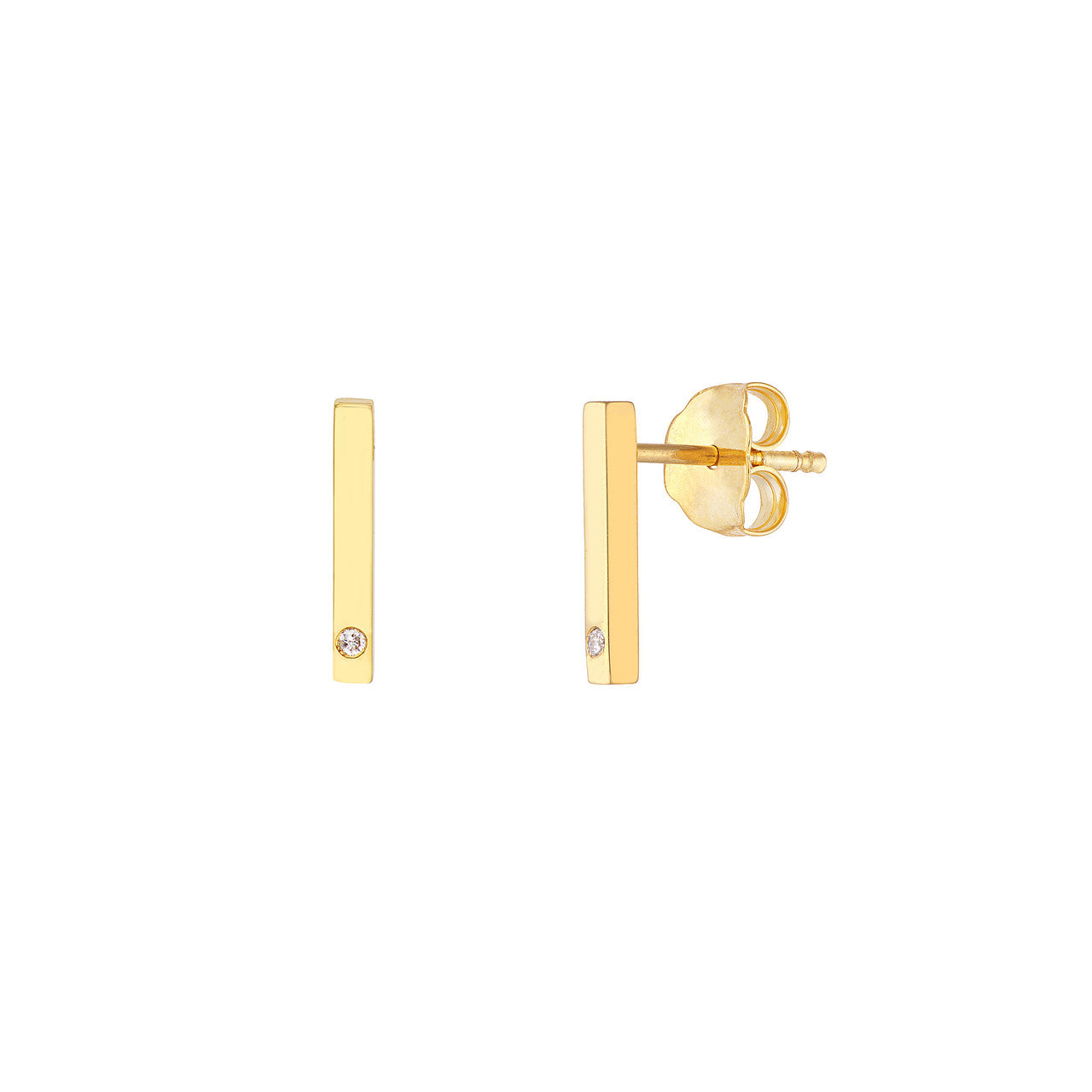 Small Bar Earrings with Diamond – Henri Noël