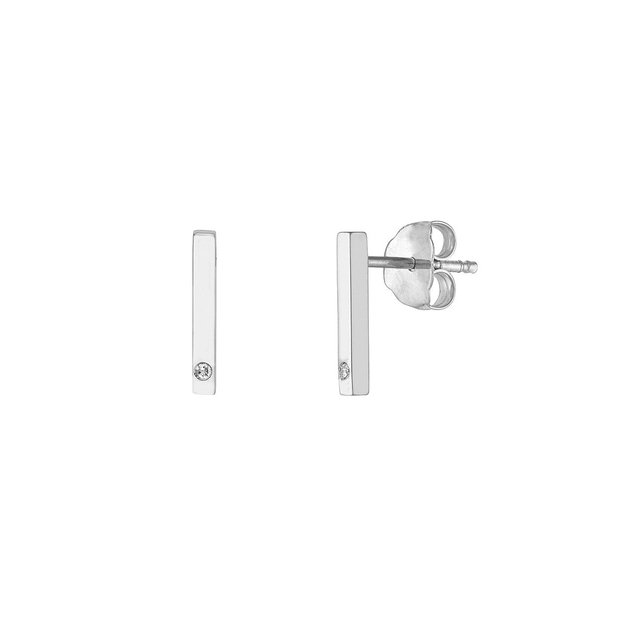 Small Bar Earrings with Diamond – Henri Noël