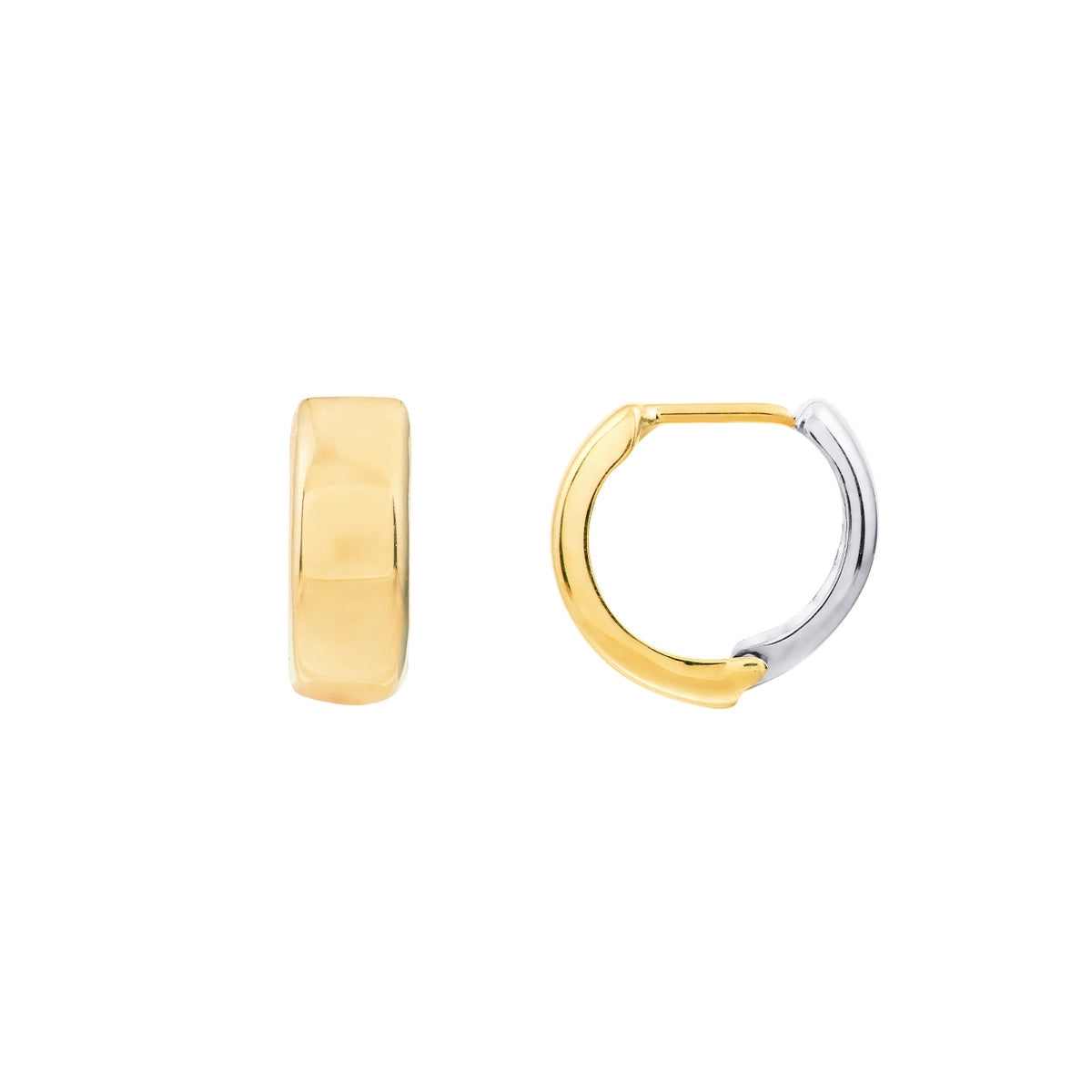 Two-Tone 14K Huggies – Henri Noël