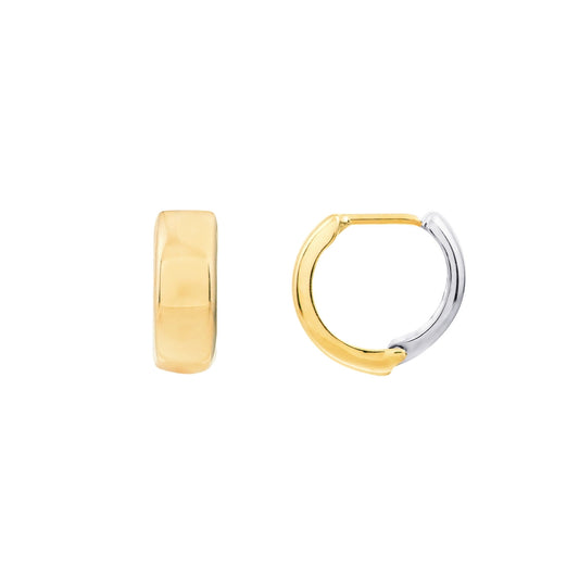 Two-Tone 14K Huggies – Henri Noël