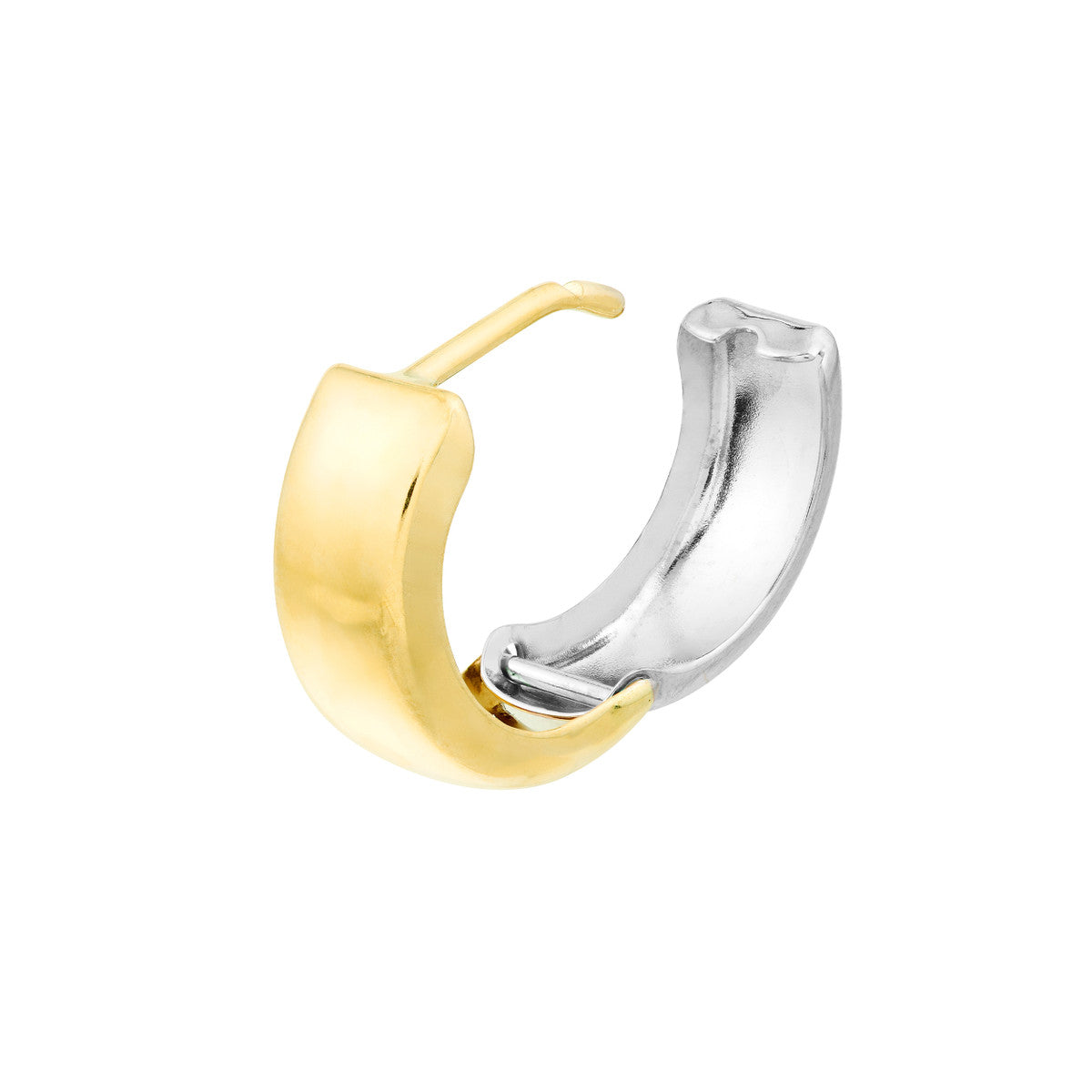 Two-Tone 14K Huggies – Henri Noël