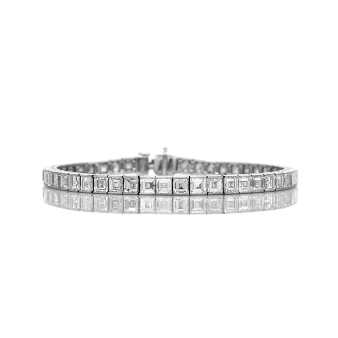 Asscher Cut Diamond Tennis Bracelet