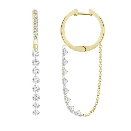 Diamond Tennis Chain Earrings