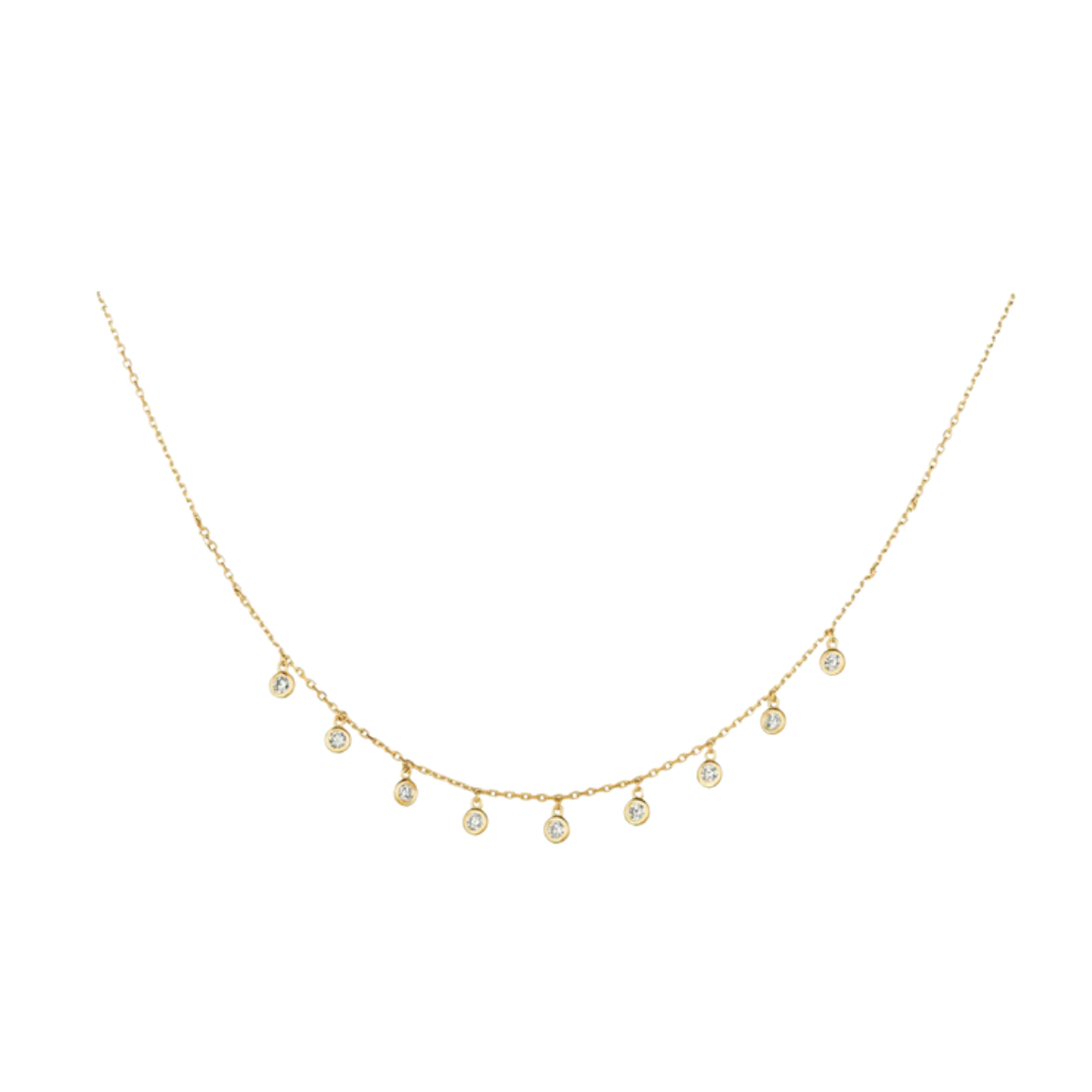 diamond drop station necklace